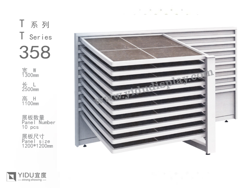 单排十层瓷砖滑动展示架 瓷砖柜 T358