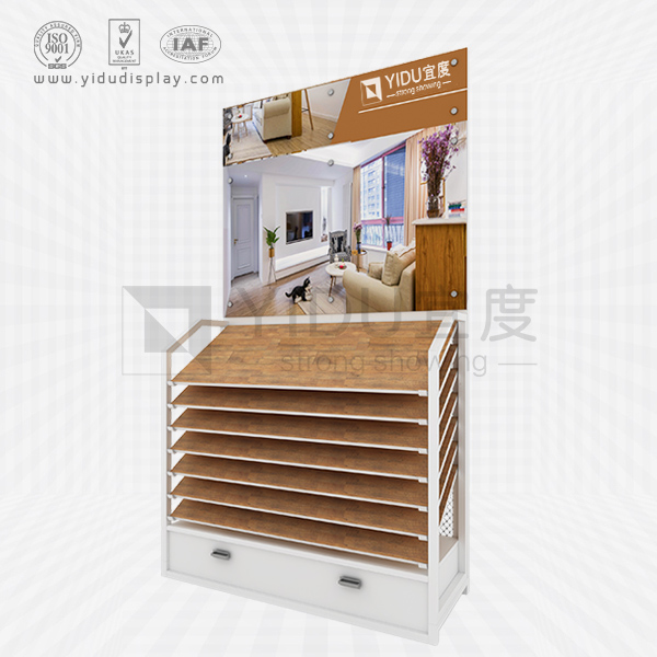 木地板橱柜衣柜门样品展示架 可组装多层木地板落地式带抽屉展架 WG2006