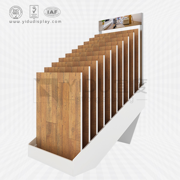 创意十格卡槽实木地板样品展示架 厂家直销各类便携式木地板展具 WC2003