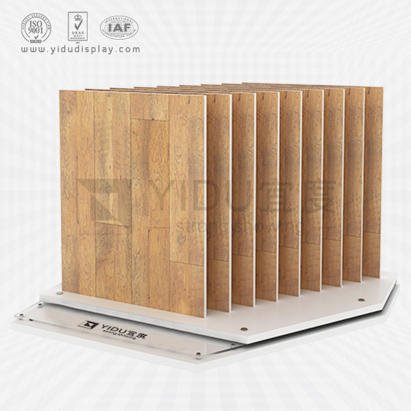 落地式实木地板橱柜门窗样品带45度角旋转底盘木插架 WC2016