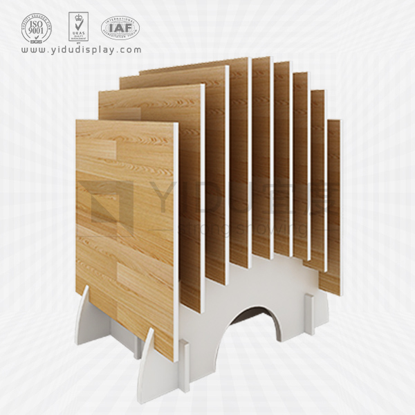 10格拱桥式木地板瓷砖插槽式简易插架 仿实木瓷砖吊顶板样品展示架 WC2020