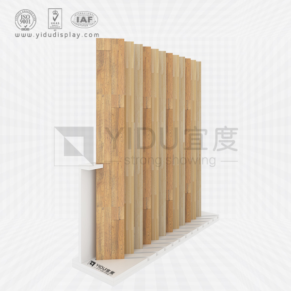 简易靠墙式木纹实木复合木地板斜插架 直销供应瓷砖木地板展览展示架 WC2022