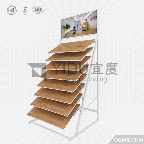 Fashionable MDF Wood Flooring Display Stand Rack-WJ2056