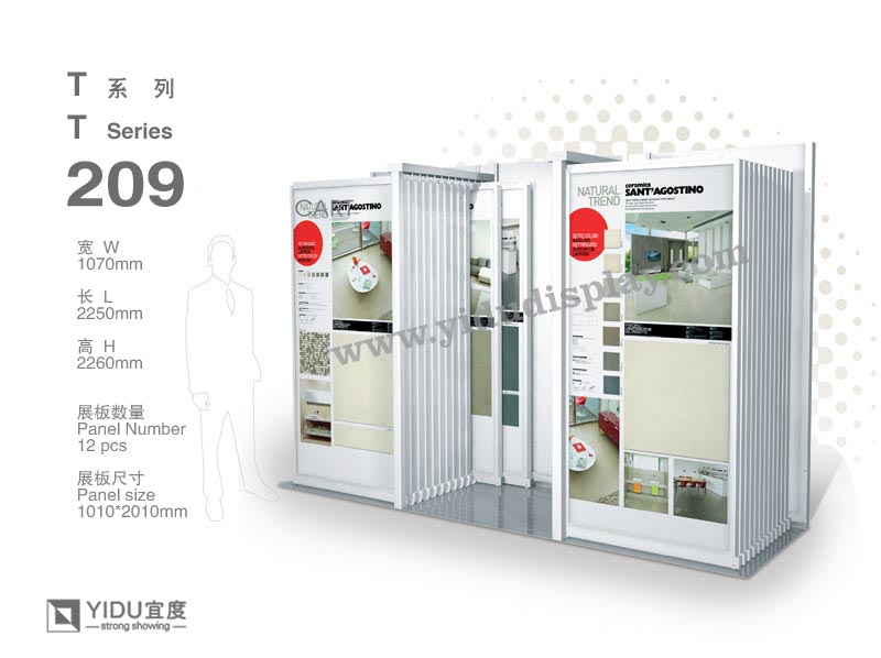 单面双排推拉式瓷砖展架 T209
