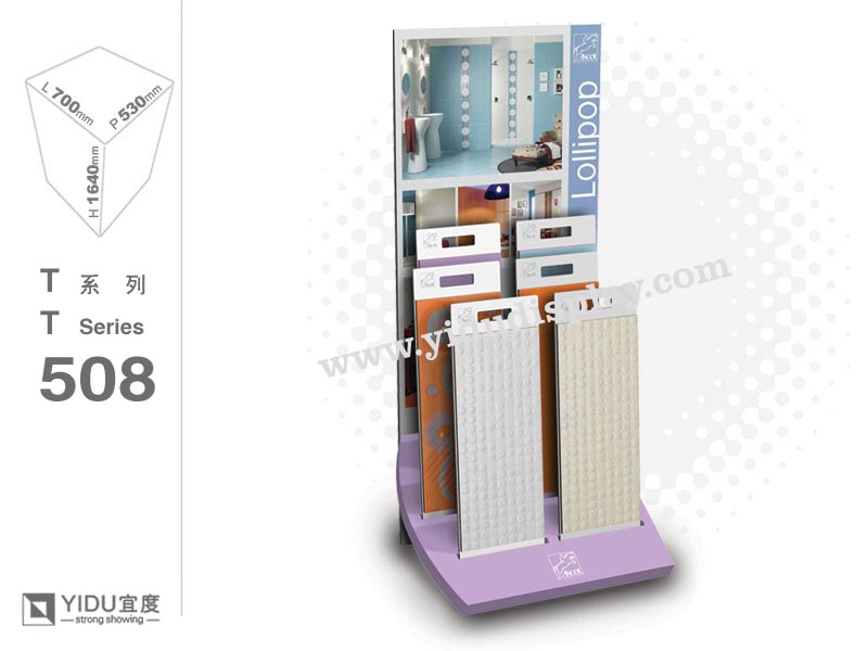 粉色斜靠便携式瓷砖展架 T508