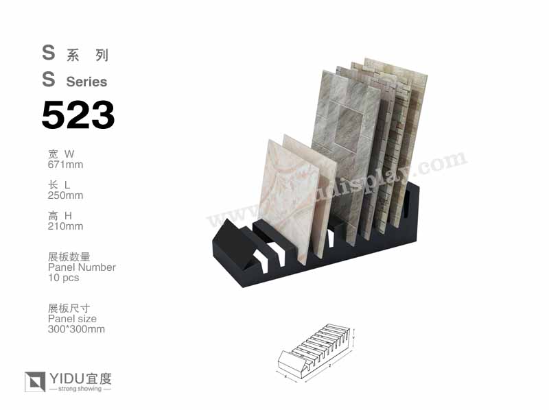 黑色钢材简易石材镂空展架S523