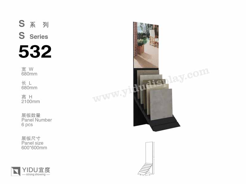 人形黑色便携式石材展架 S532