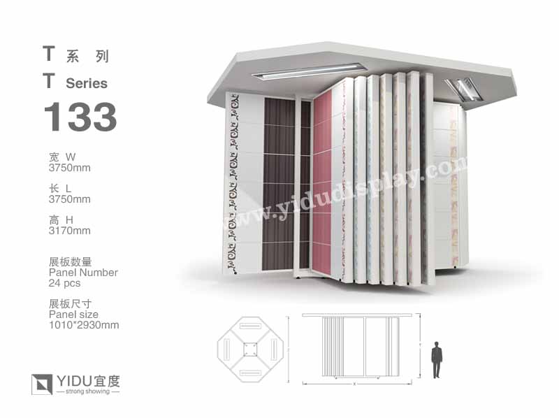 大型立体翻页式岩板瓷砖展架YB061