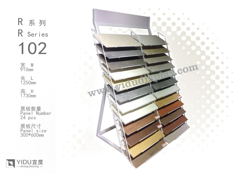 新款 双排人造石展架 石英石展示架  R102