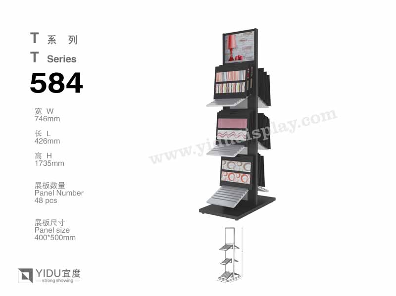 6层黑色站立便携式瓷砖展架 T584