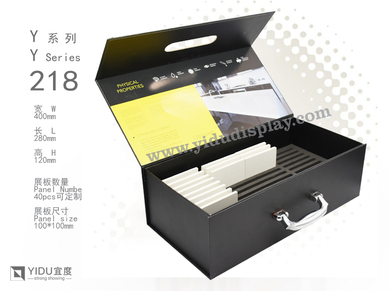 人造石色卡箱 石英石样品箱 供应精品人造石手提箱展示架  Y218