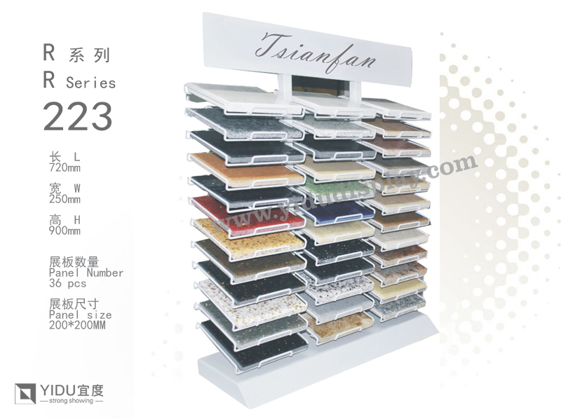 宜度供应微晶石展具人造大理石展架橱柜台面板样板架 R223