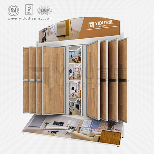 翻页式实木地板瓷砖样品展示架定制 实木门衣柜样品展架 WF2001