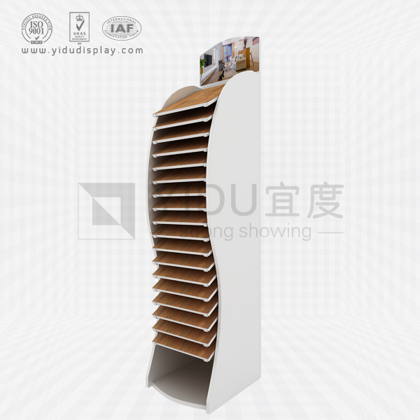 特价热卖木地板样品多层弧形悬挂展架  实木橱柜衣柜样品展架定制 WG2003