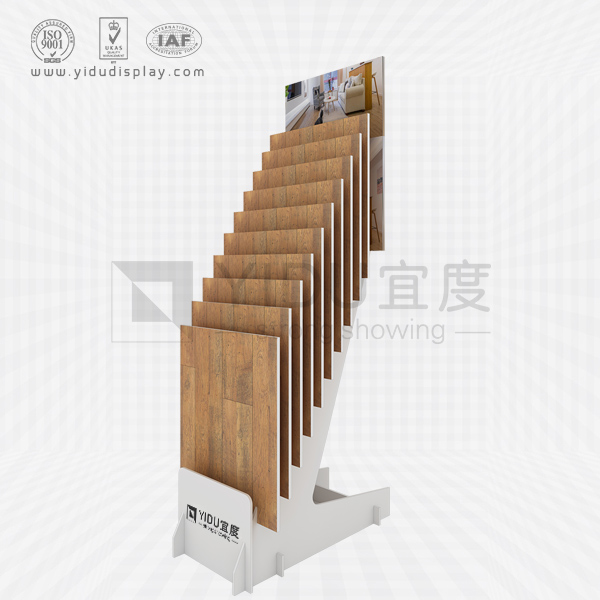 供应实木强化木地板插架 木纹复合木地板仿实木墙纸样品展览展示架厂家直销 WC2013