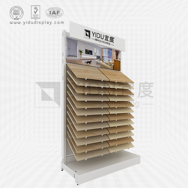 双排移动式24格悬挂展位木地板实木门建材样品陈列展架 WJ2019
