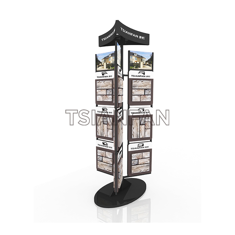 翻转瓷砖展架_翻转式人造石展架_文化石样品展架SW087