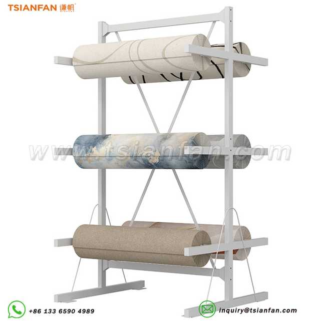 多层地毯卷料展示架门店仓库专用卷状建材陈列架-DR903