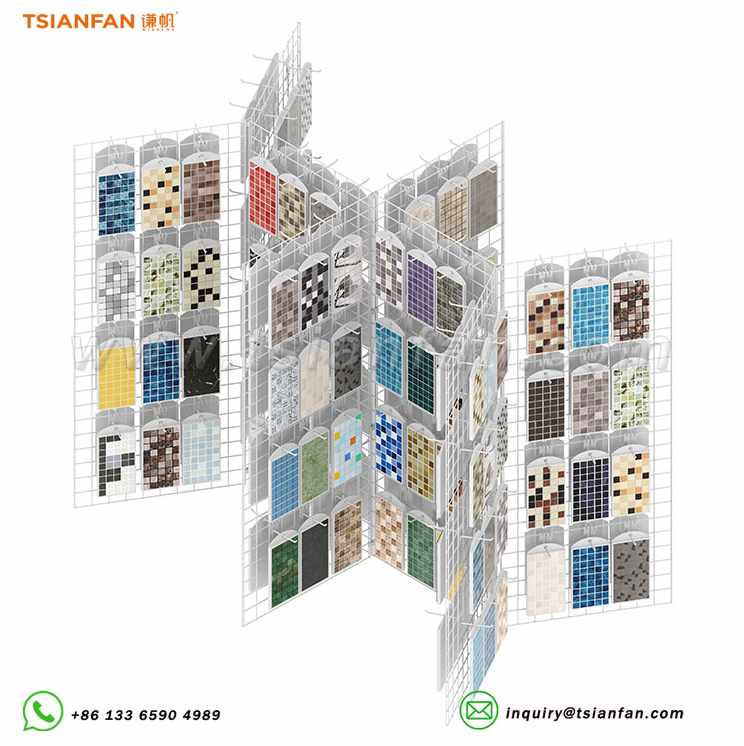 折叠式多格马赛克展示架便携展会瓷砖样品架-MZ2001