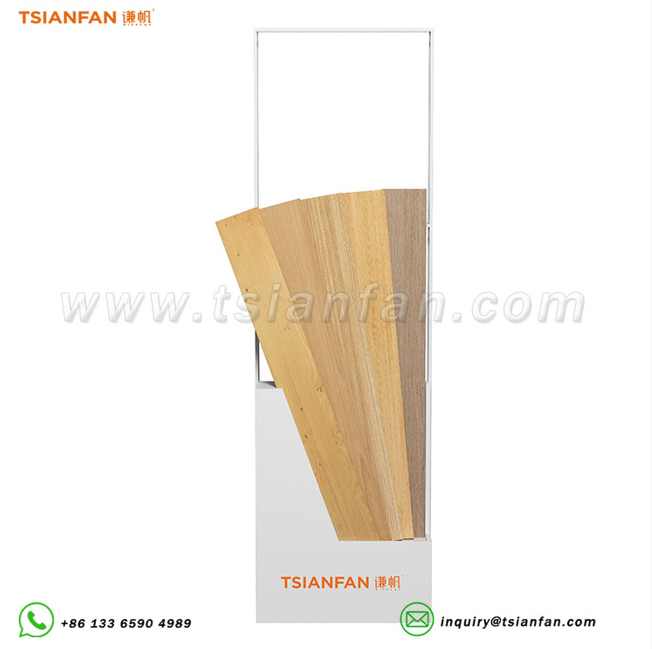 落地木地板长条样品陈列架展厅立式展示架-WE046