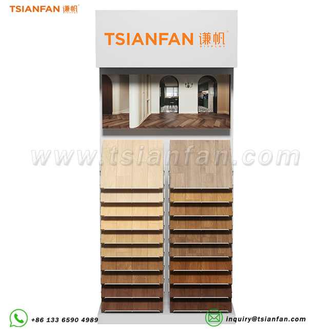 木地板大容量样品陈列架展厅立式展架-WL035