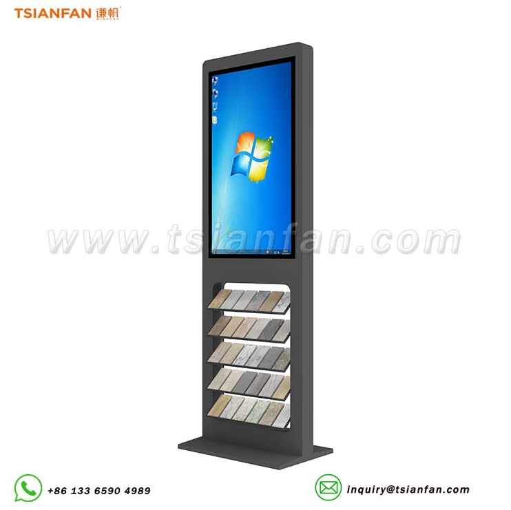 多媒体瓷砖带屏石材样品展示架-SRL160