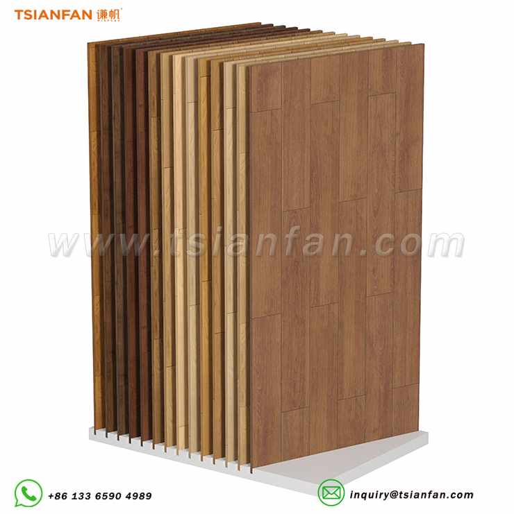 落地式木地板展示架立式木纹砖样品展示架-WE051