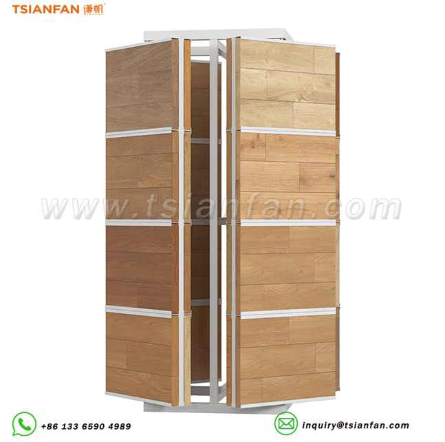 旋转式木地板展示架实木地板样品陈列架-WF910