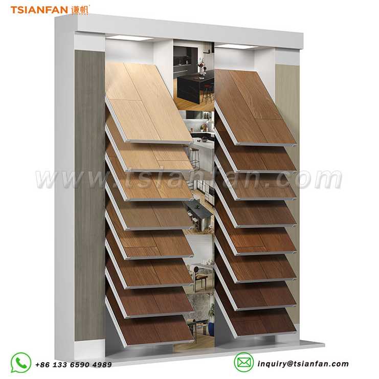 实木多层地板倾斜式瓷砖石材陈列架-WL033